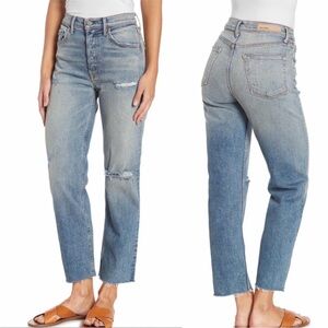 GRLFRND Helena Raw Hem Distressed Jeans Austin wash sz 24